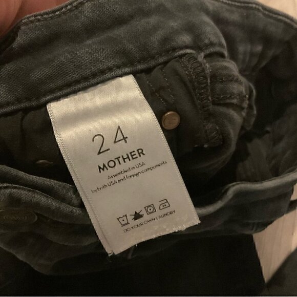 MOTHER Looker Ankle Fray Blackbird Wash Jeans Size 24 - Picture 6 of 6